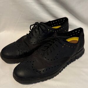 Cole Haan Black Perforated Oxfords